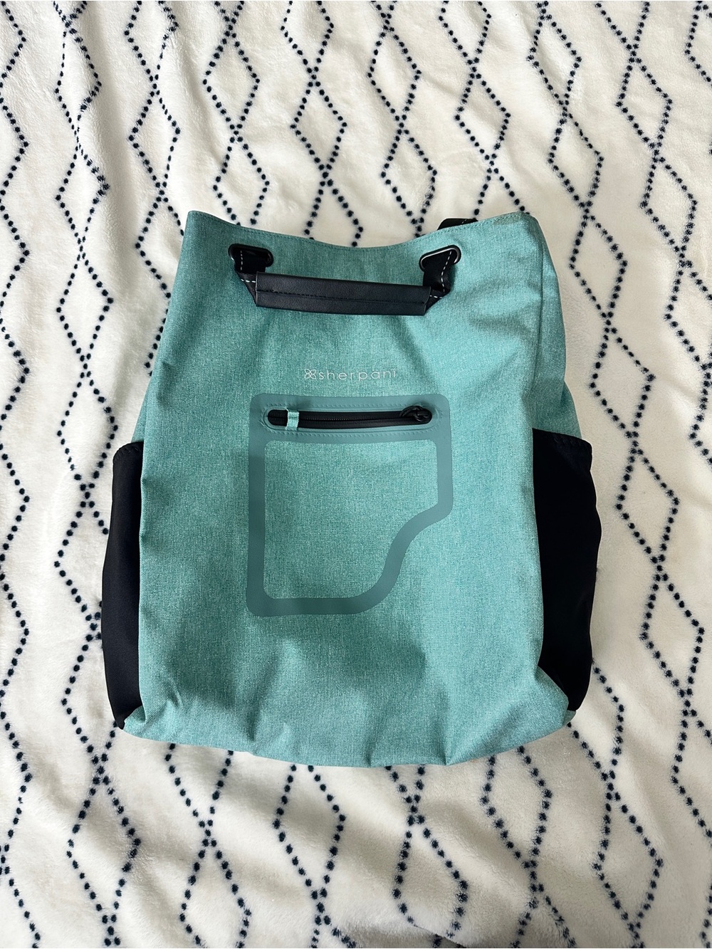 Sherpani Teal Roll-Top Backpack with Black Accents